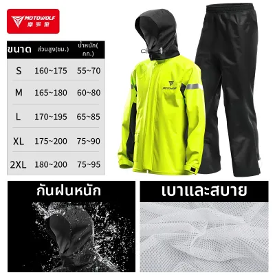 MOTOWOLF | ชุดกันฝนสำหรับขี่มอเตอร์ไซค์