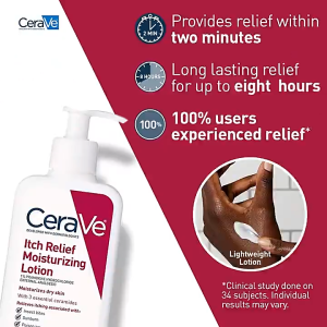 CeraVe Itch Relief Moisturizing Lotion 8 oz 237ml Itch Relief Moisturizing Cream 340g Eczema Relief Creamy Oil 236ml Diabetics’ Dry Skin Moisturizing Cream 8oz 236ml