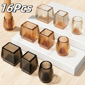 New 16Pcs Silicone Furniture Legs Non-Slip Pads Sofa Feet Anti-noise Pad Home Decor Wood Floor From Scratches Protectors Mats
