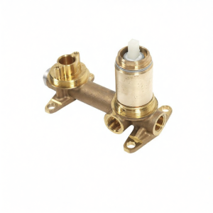 In-wall Mounted Brushed Gray Brass Basin Faucet
