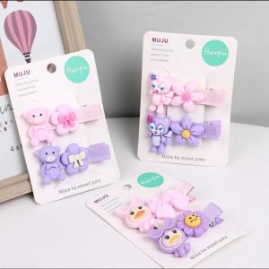 Jepit Rambut Korea Anak Perempuan 1 Set 2 Pcs Motif Beruang Pita Aksesoris Rambut Anak AK215