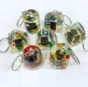 1 Dozen 12pcs Keychain Kaabah Arylic Souvenir Gift for Umrah Haji Transparent acrylic case