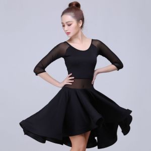 Adult Leopard Print Latin Practice Dress Performance Skirt Salsa Tango Women