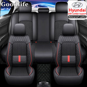 Hyundai Special Car Seat Covers SetFull Coverage Leather Ice silk Seat Protector With fixed lumbar support For yundai Accent Genesis coupe Getz Elantra Tucson Kona i10 Matrix Build Aslan (5-seater luxury Set)