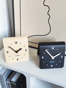 INS Silent Desk Clock for Living Room Bedroom Decor Minimalist Cream Table Clock