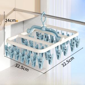 Multifunctional Socks Drying Rack with Multiple Clips Laundry Clothesline Organizer for Balcony Underwear Storage Essential