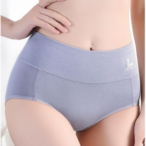 White Swan Women Panties High Wasit Panties 100% Cotton Comfort Breathable Plus Size Panties Womens Briefs Women Underwear