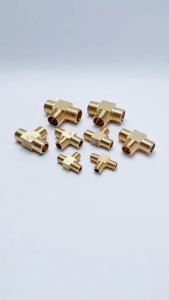 Tê Ren 21 Thau Tê Ren Ngoài 9.6 13 17 21 Đồng Thau Hàng Phay Dày - Brass Pipe Fitting Tee