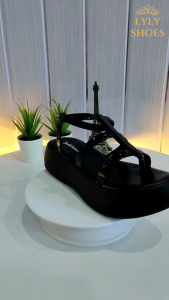 Sandal Platform Wanita Karet Balance Hak Rendah Tali Belakang 2026-B