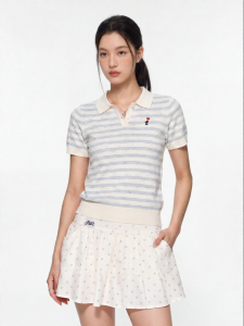 F426 | Vintage Striped Polo Collar Short Sleeve T-shirt