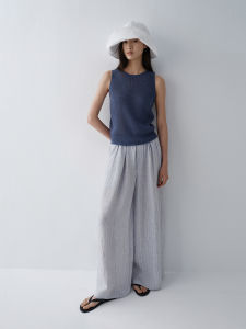 HAVERICE | Sea Breeze Linen Stripe Skirt Pants