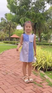 Đầm Bé Gái Tamiuy Phối Màu Đính Hình Thú Dễ Thương Cho Bé 1-10 Tuổi