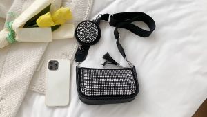 Moys Chercely Crossbody Bag for Women Sling Bright Diamonds Bags for Women Fashion Bag Small Square Bag for Ladies