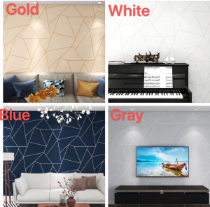 fashion shop Modern Simple Geometric Velvet Wallpaper 3d Living Room Bedroom Sofa Tv Background Luxury Wall Paper Dinding