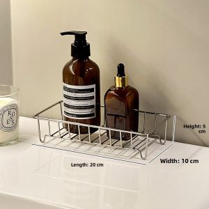 Bathroom Stainless Steel Makeup Storage Rack Desktop Organizer No Brand Modern Minimalist Nordic Style Universal Storage Shelf