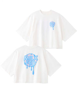 Sweet Letter Logo Print round Neck Short Sleeve T-Shirt Summer Mood Good Milk New Style Casual Creative Cotton Blend Loose Fit