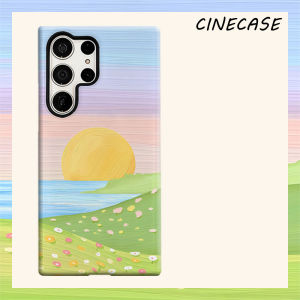 Oil Painting Sunset Meadow For Samsung Galaxy S26 S25 S24 A56 A36 Dual Layer Luxury Fashion Full Lens Protective Case