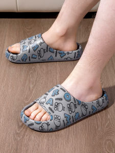 Men's Summer 2024: New Indoor Home Thick Bottom Anti-slip Bathroom Bathing Cool Slippers Massage Shoes Simple Style EVA Material