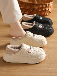 รองเท้าแตะพยาบาลแม่แบบใหม่ฤดูใบไม้ร่วง/ฤดูหนาว 2024 รองเท้าแตะพื้นยางกันลื่นกันน้ำสำหรับผู้หญิงในบ้าน ส้นเตี้ย รองเท้าแตะผ้าฝ้าย รองเท้าแตะฤดูใบไม้ผลิ