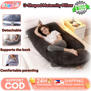 U-Shaped Maternity Pillow Full Body Support Cotton Cover Removable for Pregnant Women & Nursing