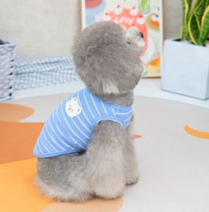 Bear Striped Pet Dogs Cat Clothes for Female and Male Puppy Shitzu Clothing Terno Cats Vest Breathable Thin Section