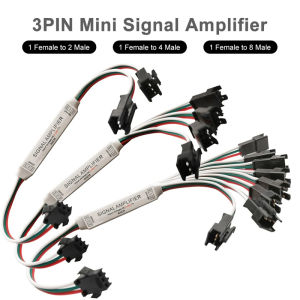 Mini TTL Signal Amplifier Repeater for WS2812B WS2811 16703 SK6812 3Pin RGBIC Addressable LED Strip String Module 1 TO 4/8 5-24V