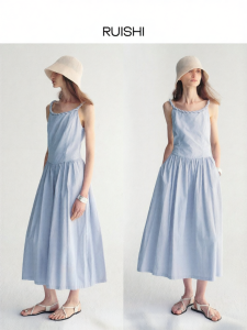 epoque de rueen | Off-Shoulder Knot Waist A-Line Summer Dress