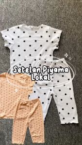 ByKiddos – (LOKAL) Baju Tidur Anak / Setelan Piyama Musim Panas Anak Perempuan / Set Celana Pendek dan Lengan Pendek / Baju santai Anak