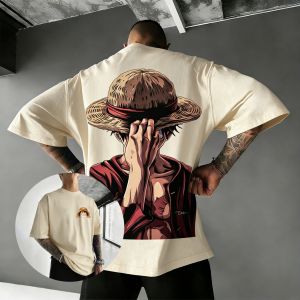 Bandai | One Piece Luffy Graphic T Shirt Men Women Oversized Vintage Anime Print Cotton Short Sleeve Tee Streetwear Casual 2026 Summer