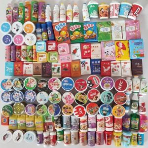 Mini Convenience Store Simulation Food Micro Small Items Instant Noodles Easy Pull Can DIY Toy for Children Playhouse Models