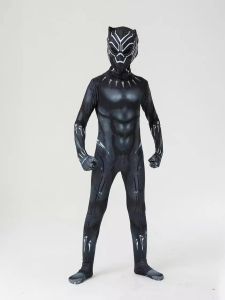 Black SuperHero Costume Black Panther Role Play Suit Childrens Adult Party Superhero Cosplay Boy Halloween Costume Jumpsuit