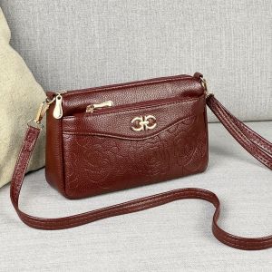 Fashionable Soft Leather Large Capacity Backpack Womens Multi-layer Single Shoulder Crossbody Bag Stylish Trendy Mom Bag