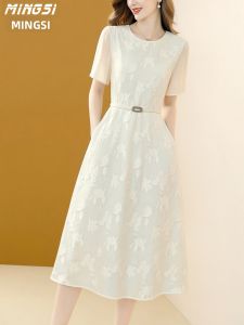 MINGSI | Elegant French Style Summer Dress Slimming