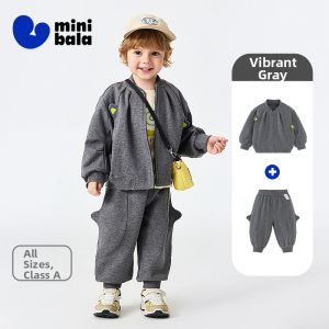 MINI BALA | Cozy Kids Outerwear and Pants Two-piece Set