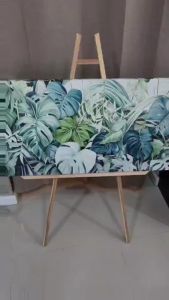 ภาพพิมพ์แคนวาส ภาพใบไม้ กรอบลอยมินิมอล ตกแต่งบ้าน ห้องนั่งเล่น สีสวย คมชัด คุณภาพดี ส่งไว (ส่งจากไทย)