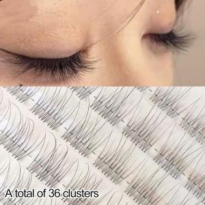 Glue-Free Fishtail False Eyelashes Cluster Natural Volume Thick Self-Adhesive Eyelashes Extension Makeup