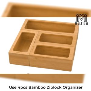 Bamboo Ziplock  Organizer | kitchen Drawer Organizer | FOOD STORAGE BAG HOLDER | foil organizer | Zip Lock Bag | Zip Lock Bag Storage | Cling Firm holder | Zip Lock Bag Storage | Zip Lock Bag for Food | foil dispenser | Ziplock Bags