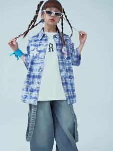 ชุดการแสดงแจ๊สแดนซ์สำหรับเด็ก ชุดสองชิ้นสำหรับเด็กชายและเด็กหญิง ชุดเต้นรำสตรีท ฮิปฮอป เสื้อแขนยาวทันสมัย hiphop ชุดการแสดง 2.13.1