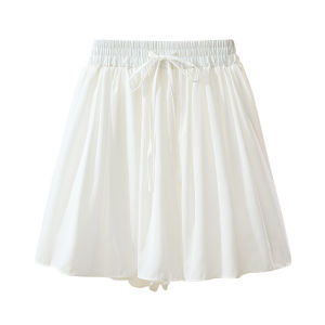 Quần Short Chiffon Cạp Cao Mùa Hè Cho Nữ Quần Ống Rộng Chữ A Quần Dài Thường Ngày Quần Dài Ống Rộng Đa Năng Nhỏ Gọn