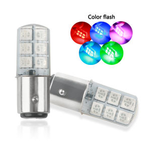 CJstar Automobile and motorcycle silicone brake light 5050 1157 12SMD color LED turn signal colorful RGB tail light 23