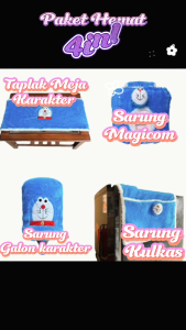paket hemat 4in1 (sarung galon karakterkulkasmagicom dan taplak meja)