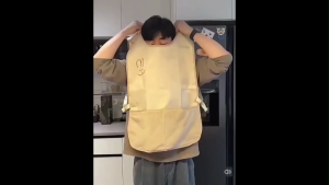 OHHDEER Apron Dengan Pocket Kain Lap / Vest-Style Waterproof Apron with Absorbent Hand Towel Fabric