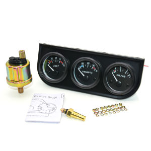 RYSJM | 2INCH 52MM 3 In 1 Triple Meter Oil Pressure Gauge + Volt Meter + Water Temp Gauge Kit With Sensor Car Gauge VOLTS