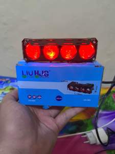 LAMPU TEMBAK LASER SQL 4 MATA MEREK HJG FULL ALUMINIUM DEVIL EYE UNIVERSAL MOTOR MOBIL DC 9-80 VOLT