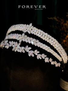 Zircon Hairband Womens New Popular High-End Atmosphere Hair Accessories Fairy Forest System Universal Match Headband Bridal Headwear