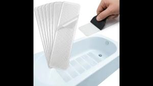 6 Piece Non-Slip Shower Floor StickersLarge Safety Anti-Slip Decals for Bathtubs Shower Floors and Stairs-Scraper Included