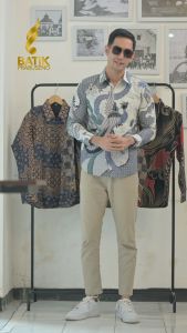Batik Prabuseno Store - Sudiro baju Batik Pria Slimfit Panjang Prabuseno Solo Pekalongan Seragam kantor kerja anak muda casual modern