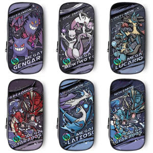 กระเป๋าสตางค์ปากกา Pokemon Big Capacity สำหรับนักเรียนมัธยมต้นและมัธยมปลาย กระเป๋าสตางค์ปากกาผ้าใบ ลาย Pokemon ของเล่นยอดนิยมสำหรับเด็ก