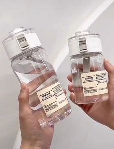 Bình Nhựa Đựng Nước Trong Suốt MUJI GOODLUCK 350 550 800ml Nắp Chống Tràn Tiện Lợi
