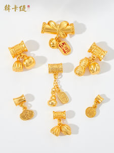 จี้ลูกแพร์ดอกบัว ลูกปัดห่วงโซ่ DIY เครื่องประดับสร้อยคอ ดอกบัวสองช่วง ลูกแพร์ ลูกปัดห่วงโซ่ จี้ ลูกปัดห่วงโซ่